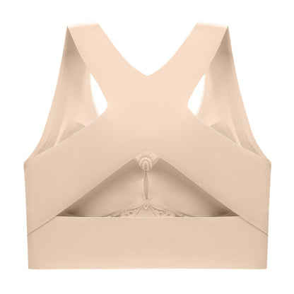 Three-breasted cross-back correction bra