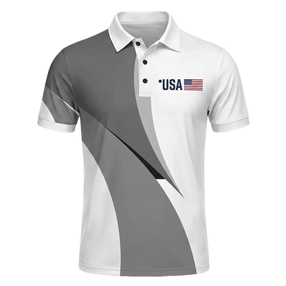 USA 250th Anniversary Print Casual Polo Shirt