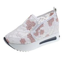 Load image into Gallery viewer, 2024 principios de la primavera nueva malla zapatos individuales señaló muffin grueso fondo zapatos casuales bordados zapatos de las mujeres
