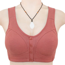 Load image into Gallery viewer, Plus Size Wireless Cotton Front Button Bra
