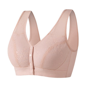Ladies Soft Cotton Front Button Wireless Bra