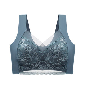 New lace wrap chest gather no steel ring bra