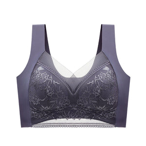 New lace wrap chest gather no steel ring bra